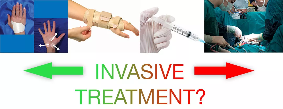 Less Invasive to More Invasive Carpal Tunnel Treatment